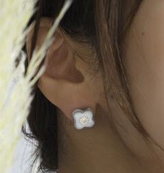 Mino ware Clip-On Earrings Earrings Pottery SWAROVSKI Made in Japan