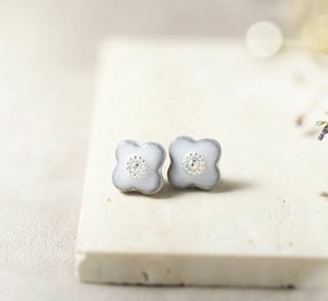 Mino ware Pierced Earringss Pottery M SWAROVSKI Made in Japan