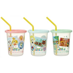 ストロー付きタンブラー 320ml 3個セット あつまれ どうぶつの森 23 スケーター SIH3ST