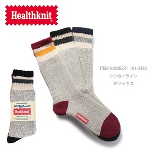 ヘルスニット【Healthknit】シンカーライン 3Pソックス ハイソックス 靴下 3足セット ユニセックス