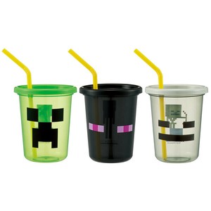 ストロー付きタンブラー 320ml 3個セット マインクラフト  Minecraft スケーター SIH3ST