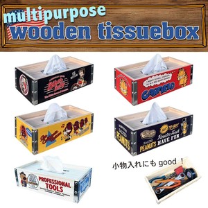 【インダストリアル】【人気爆発！】Wood Tissue Box ウッドティシュボックス 工具入れ プランター