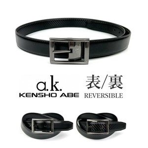 全1色 KENSHO ABE ケンショウアベ リアルレザー リバーシブルデザイン ベルト（akb017）