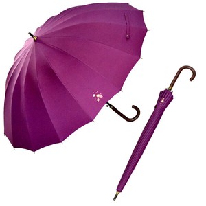 【晴雨兼用傘】55cm16本骨ジャンプ傘　サクラ刺繍　シルバーコーティング加工　UVカット　遮光遮熱