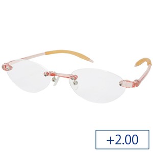 シニアフレックス 超弾性グラス 老眼鏡 SF03 レディース +2.00 クリアピンク