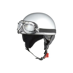 リード工業 CROSS ビンテージハーフヘルメット シルバー LLサイズ CR-751