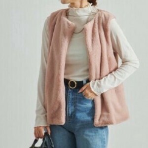 背心 mitis 新商品 人造皮草 背心款 无领 秋冬