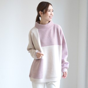 T-shirt Color Palette Long Sleeves Cowl Neck Switching Cut-and-sew