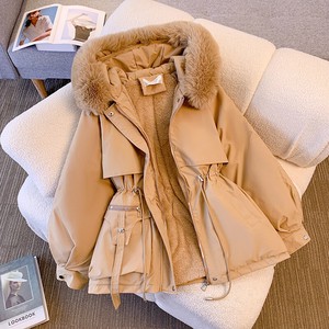 Coat Brushing Fabric Plain Color Hooded Outerwear Ladies' Autumn/Winter