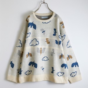 Sweater/Knitwear Pullover Jacquard Patterned All Over Bird