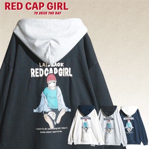 连帽衫 特别价格 配色 发泡印花 RED CAP GIRL