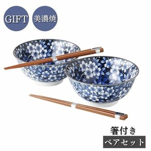 美浓烧 丼饭碗/盖饭碗 系列 礼品套装 附筷子 日本制造