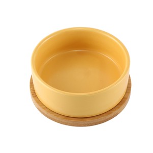 犬用碗 圆形 碗 猫 黄色