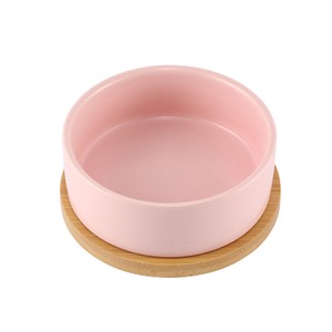 犬用碗 圆形 粉色