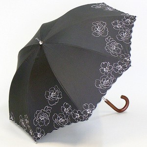 【晴雨兼用傘】47cmスライド手開き傘　ビッグローズ　カラーコーティング　UVカット　遮光遮熱
