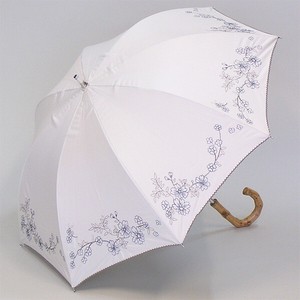 【晴雨兼用傘】47cmスライド手開き傘　フラワーオーナメント　カラーコーティング　UVカット　遮光遮熱