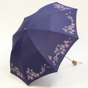 【晴雨兼用傘】50cm折り畳み傘　フラワーオーナメント　カラーコーティング　UVカット　遮光遮熱