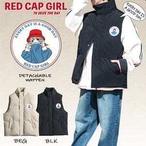 【SPECIAL PRICE】RED CAP GIRL 撥水ナイロン デタッチャブルワッペン付き 中綿ベスト