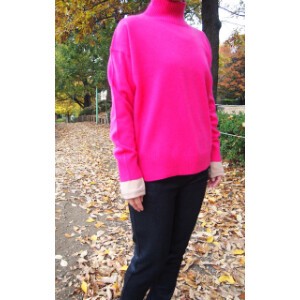 Sweater/Knitwear Pullover Slit High-Neck Wide Cashmere Autumn/Winter 2023