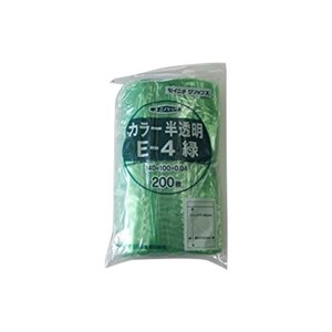 セイニチ チャック付ポリエチレン袋 ユニパック カラー半透明タイプ E-4緑 200枚