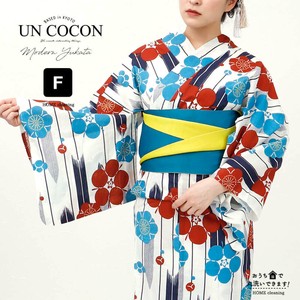 Kimono/Yukata single item Red White Ladies