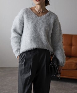 Sweater/Knitwear Wool Blend Mohair V-Neck