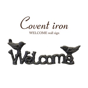 Covent Iron コベントアイアン［WELCOME ウォールサイン（バード）］＜アイアン雑貨＞