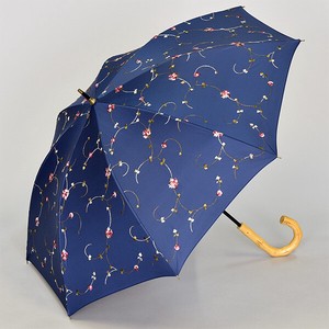 【日傘】47cm手開き傘　インディアンサラサ　総柄刺繍　晴れの日専用　BKコーティング　UVカット　遮光遮熱