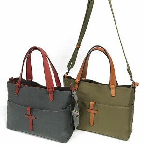 【ベローナ】日本製 ナイロン×本革 2wayショルダーバッグ