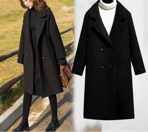 Coat Plain Color Ladies Autumn/Winter