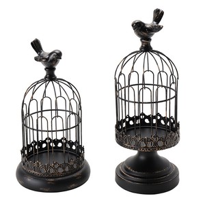 鉄芸鳥かご燭台にロマンチックなキャンドルディナー道具を並べる YMA1315