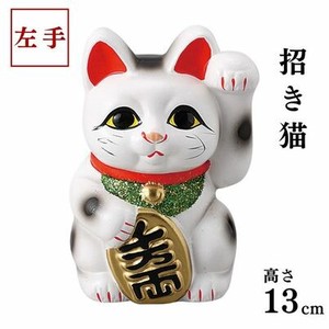 ギフト白小判猫4号左手 日本製 常滑焼