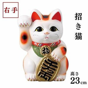 ギフト 白小判猫7号右手 日本製 常滑焼