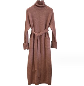 Casual Dress Knitted Plain Color High-Neck Casual Ladies Autumn/Winter