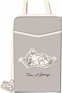 【SALE20*】□【即納】トムとジェリー パイピングシリーズ スマホショルダーポーチ グレー