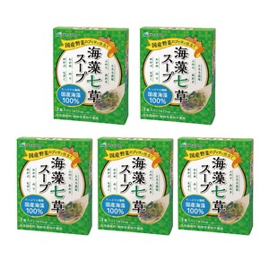 国産海藻使用!　海藻七草スープ(1箱4.8g×3包)　5箱セット