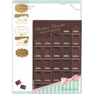 ﾜｰﾙﾄﾞｸﾗﾌﾄ【プチパックレター　Bonheur　Chocolat】レターセット 日本製 お手軽 雑貨 文具