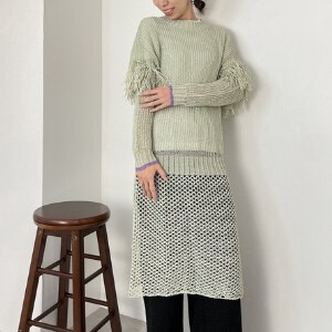 Sweater/Knitwear Fringe Knit Dress Openwork