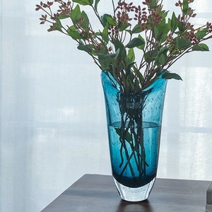ガラス花瓶 ブルー トールタイプ AN-79954