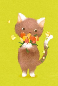 菜生ポストカード[春とねこ]猫