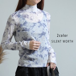 Button Shirt/Blouse High-Neck Sheer Tops (S) 2023 New