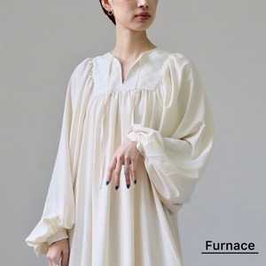 Casual Dress Long Sleeves Puff Sleeve One-piece Dress Ladies' Switching Autumn/Winter