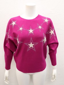 Sweater/Knitwear Dolman Sleeve Knitted Star Pattern