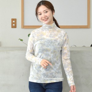 T-shirt Tulle Pudding Long Sleeves High-Neck Cut-and-sew Made in Japan