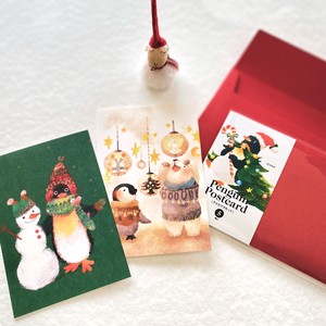 菜生ポストカード[クリスマスセット]ペンギン 5枚入