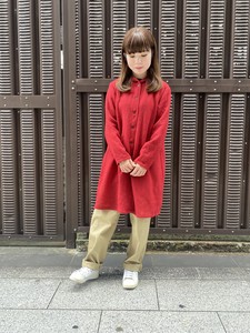 【2023秋物新作】日本製 ウールガーゼフード付きシャツワンピースNo823004