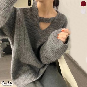 ゆるっとシルエット☆デコルテオープンセーター秋 冬 カジュアル EH2062