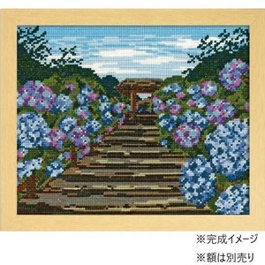 オリムパス　ししゅうキット　四季を彩る「日本の名所」鎌倉明月院の紫陽花　7460(オフホワイト)