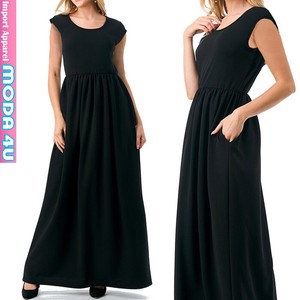 Casual Dress Plain Color black