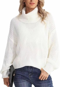 Sweater/Knitwear Plain Color Long Sleeves High-Neck Ladies' Cut-and-sew Autumn/Winter